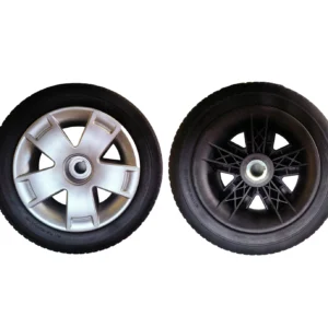 10x3 Rear Tyre with Silver Rim and Cap for sale