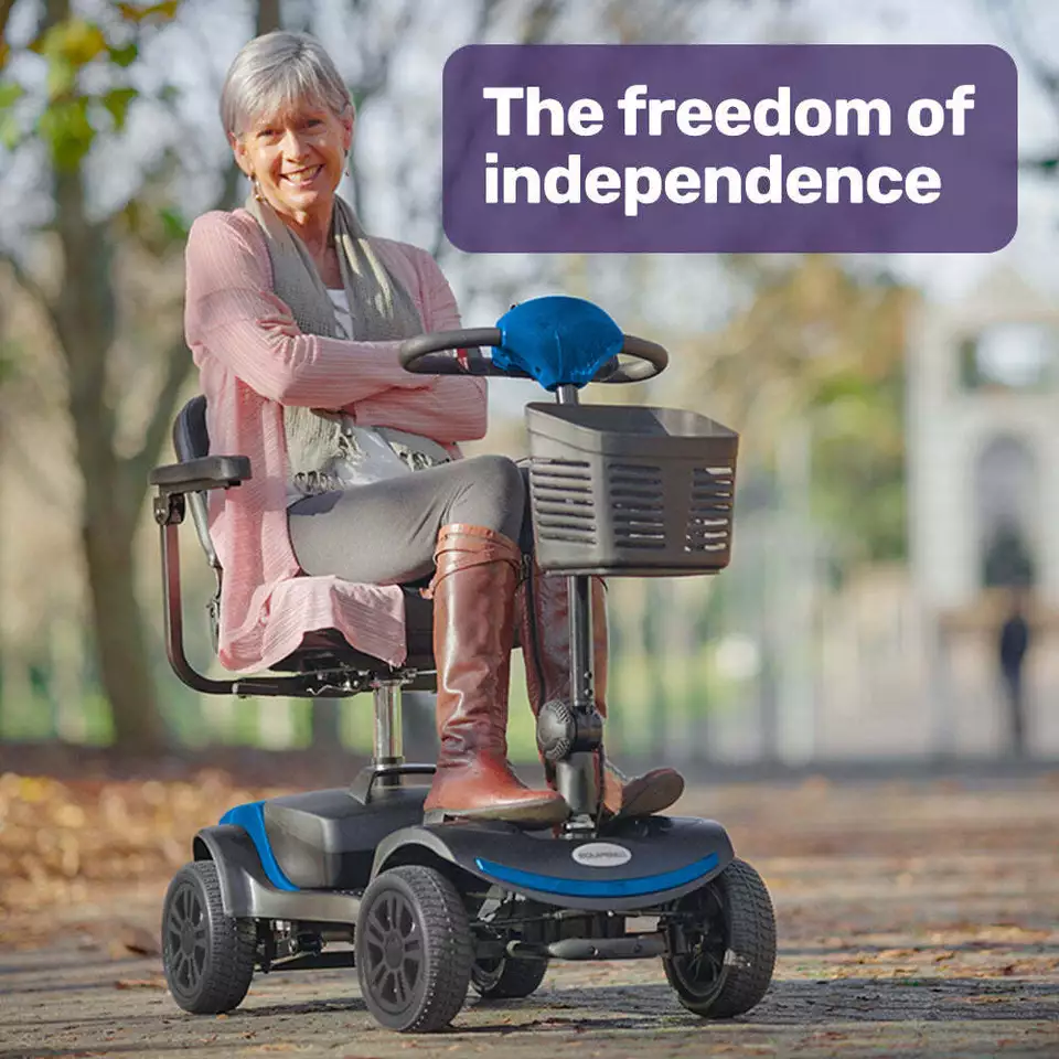 NNEMB SmartRider Folding Electric Mobility Scooter-Black & Blue - Image 5