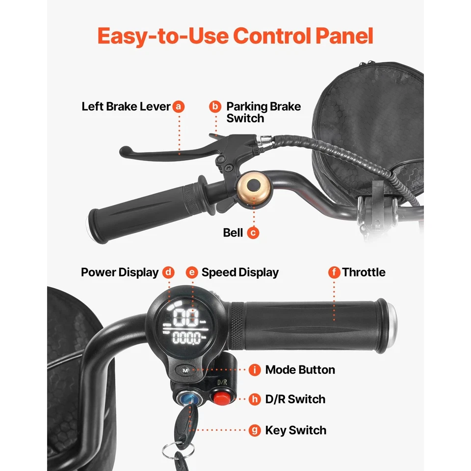Uimoso 4-Wheel Foldable Electric Mobility Scooter with 265lbs Capacity - Image 7