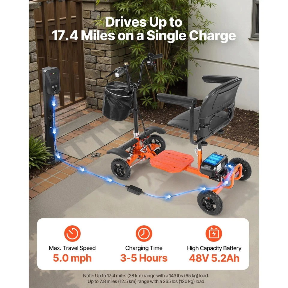 Uimoso 4-Wheel Foldable Electric Mobility Scooter with 265lbs Capacity - Image 2