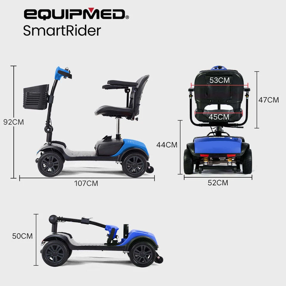 NNEMB SmartRider Folding Electric Mobility Scooter-Black & Blue - Image 10