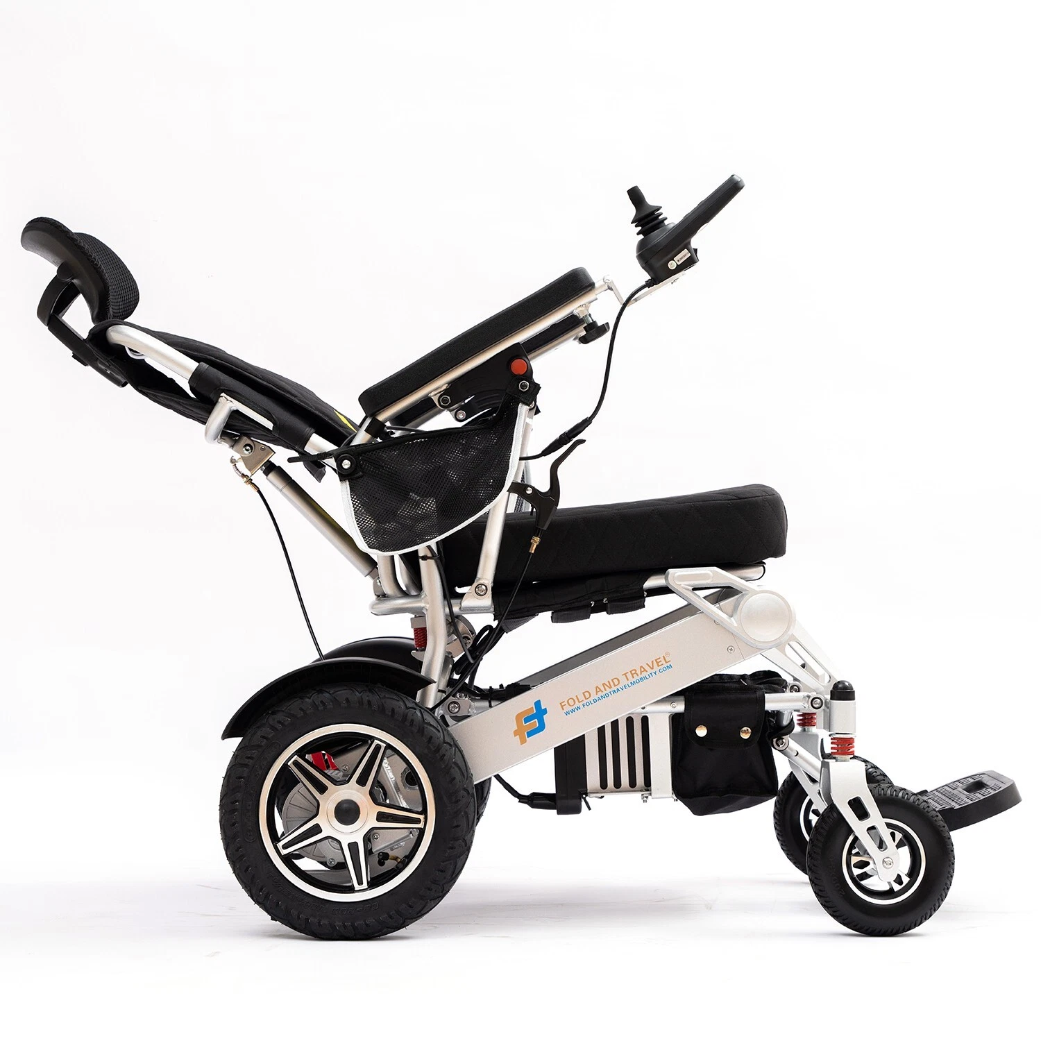Fold & Travel Manual Recline Lightweight Electric Wheelchair - Image 3
