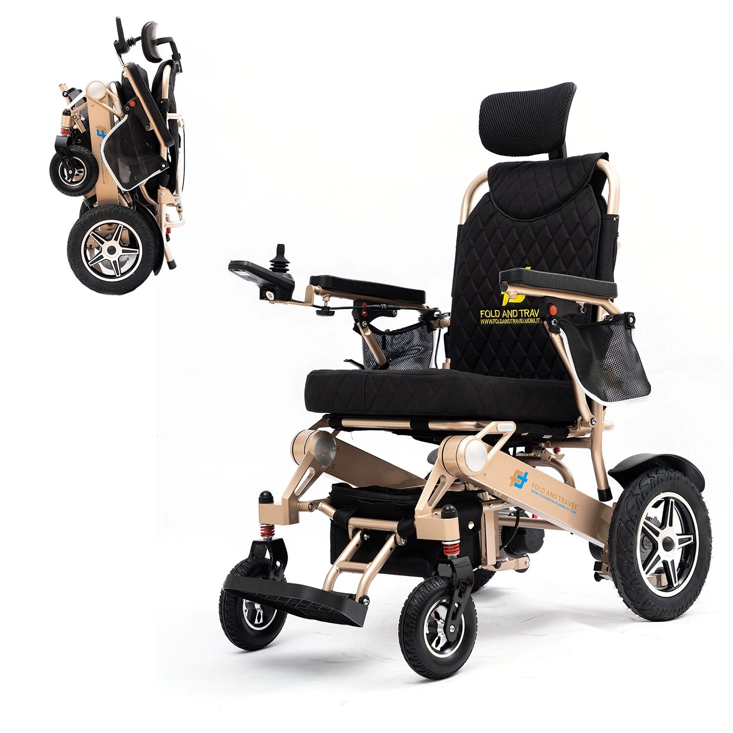 Fold & Travel Manual Recline Lightweight Electric Wheelchair - Image 10