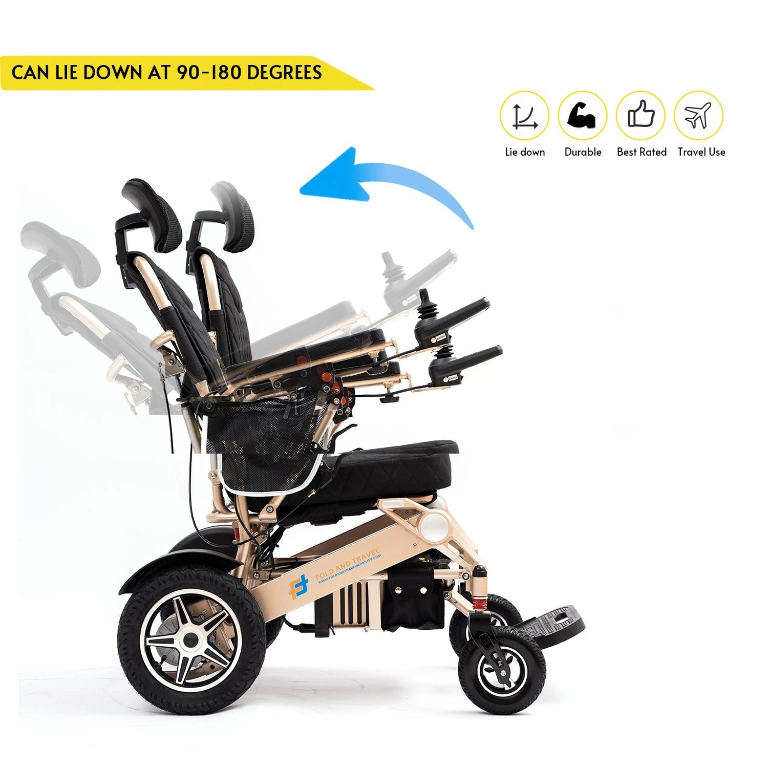 Fold & Travel Manual Recline Lightweight Electric Wheelchair - Image 13